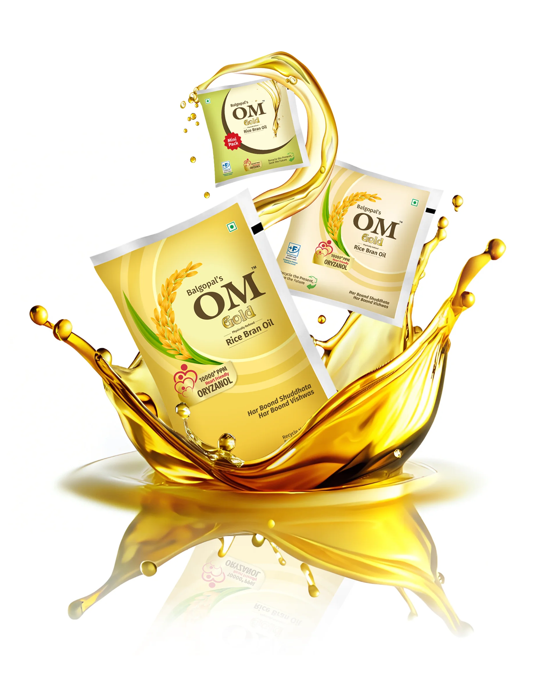 Om Gold Rice Bran Oil | Pouches